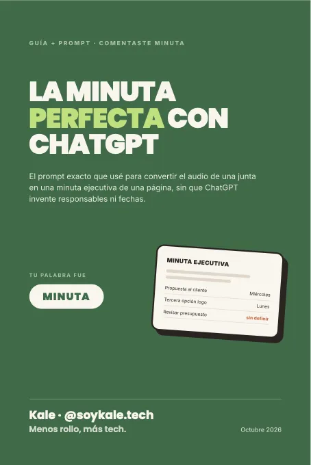 Portada de la guía La minuta perfecta con ChatGPT
